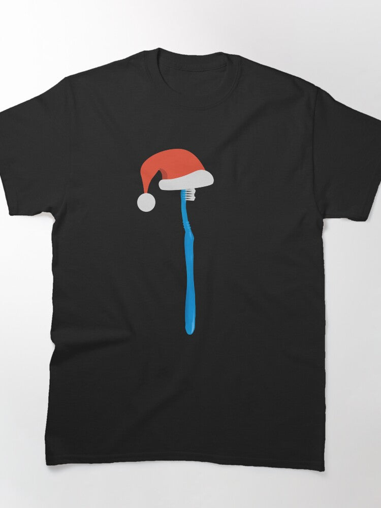 Toothbrush wearing Santa cap | Merry Christmas | Santa Claus Classic T-Shirt