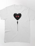 1 % Heart Low Battery Needs Recharge Energy Classic T-Shirt