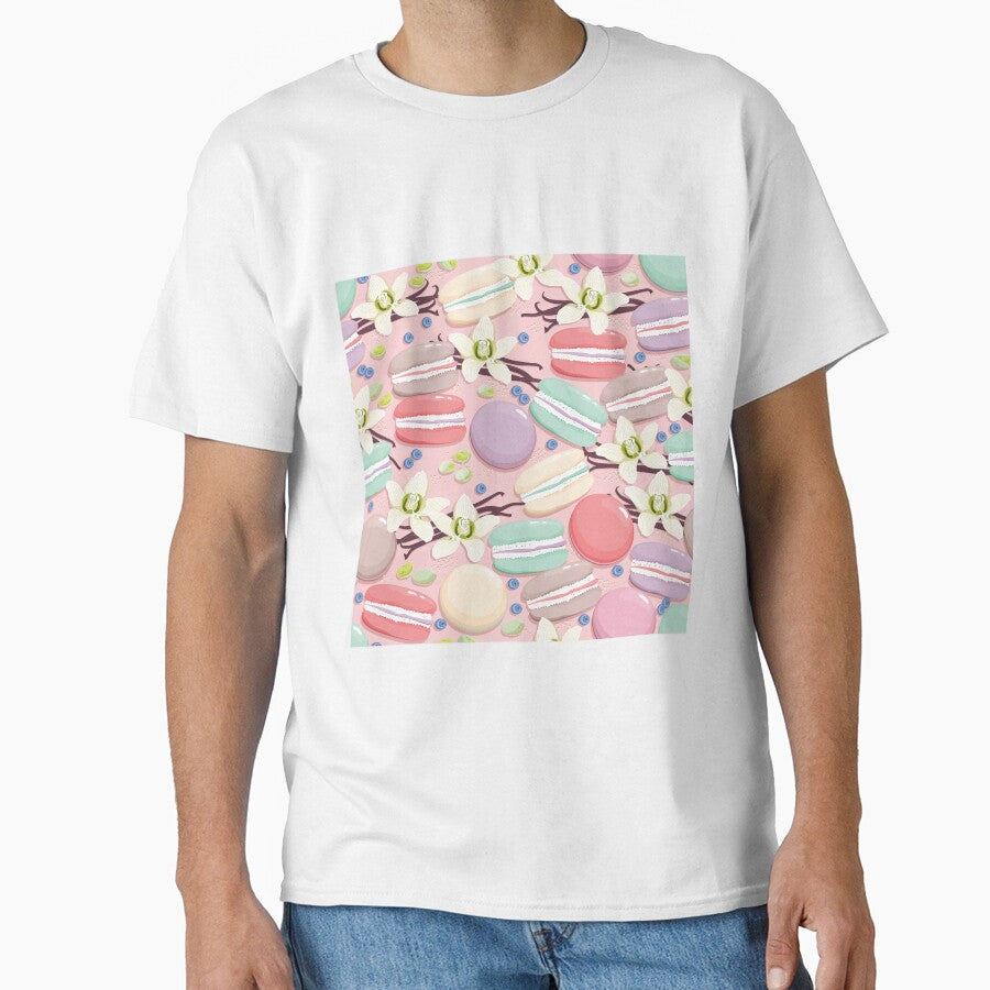 Macaron and vanilla, Light pink background Classic T-Shirt
