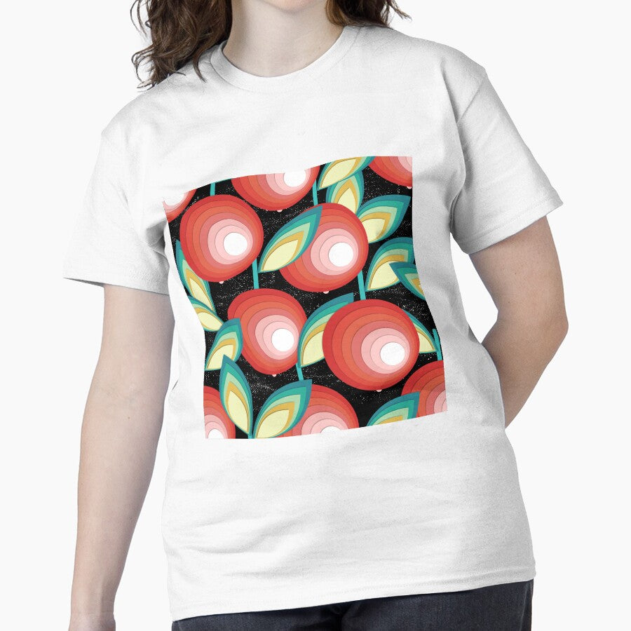 Paradise apples, red on black background Classic T-Shirt