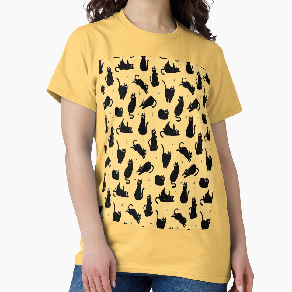 black cat pattern Classic T-Shirt